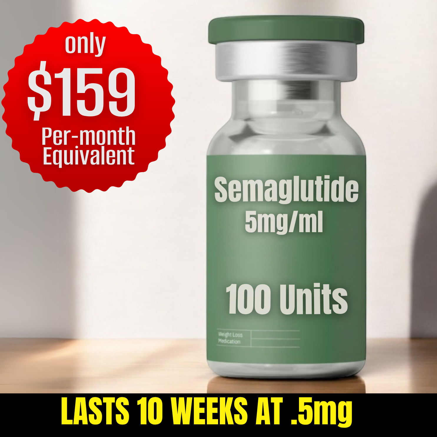 100 Units Semaglutide $449 (10 Weeks)