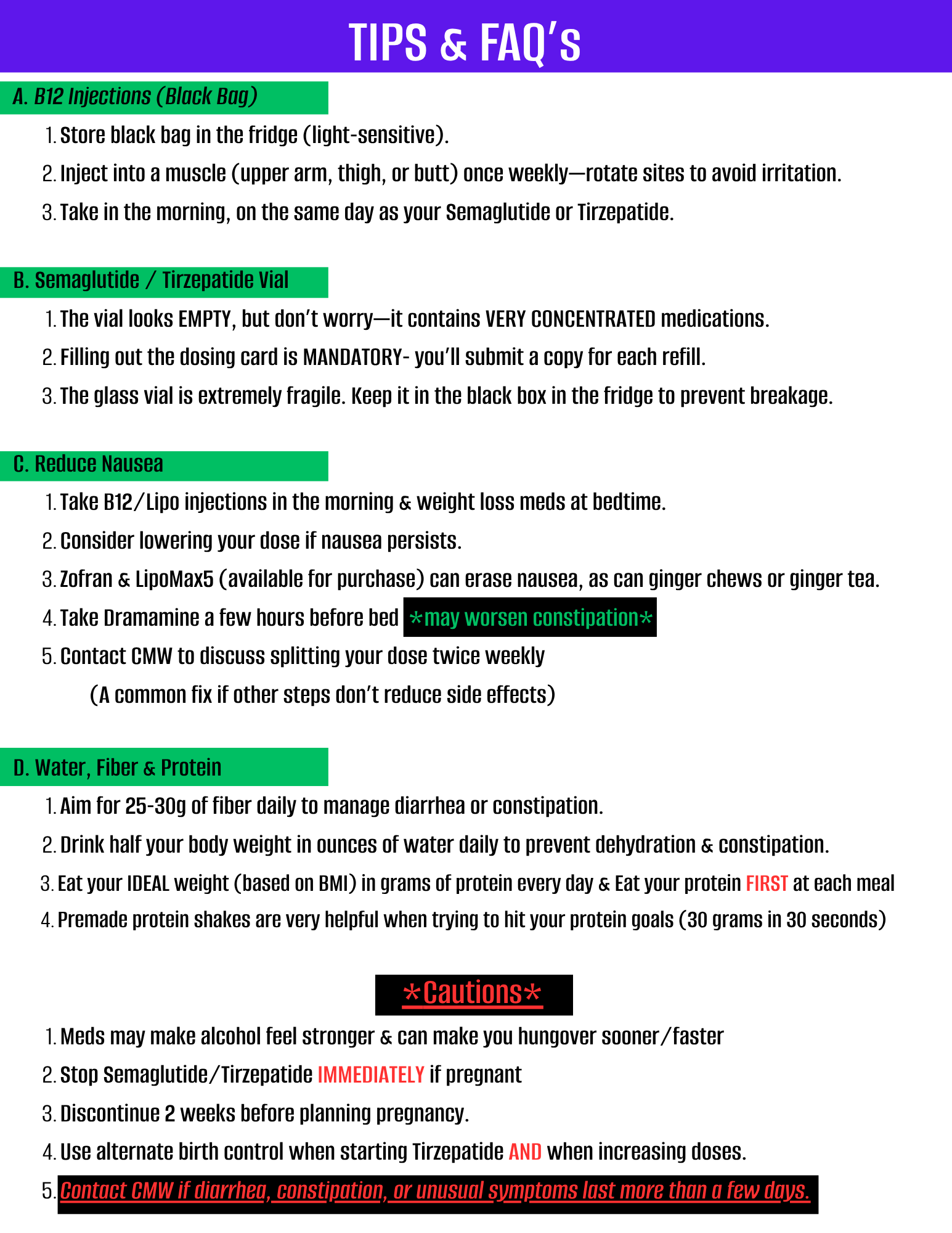 Dosing tips and FAQs page 1